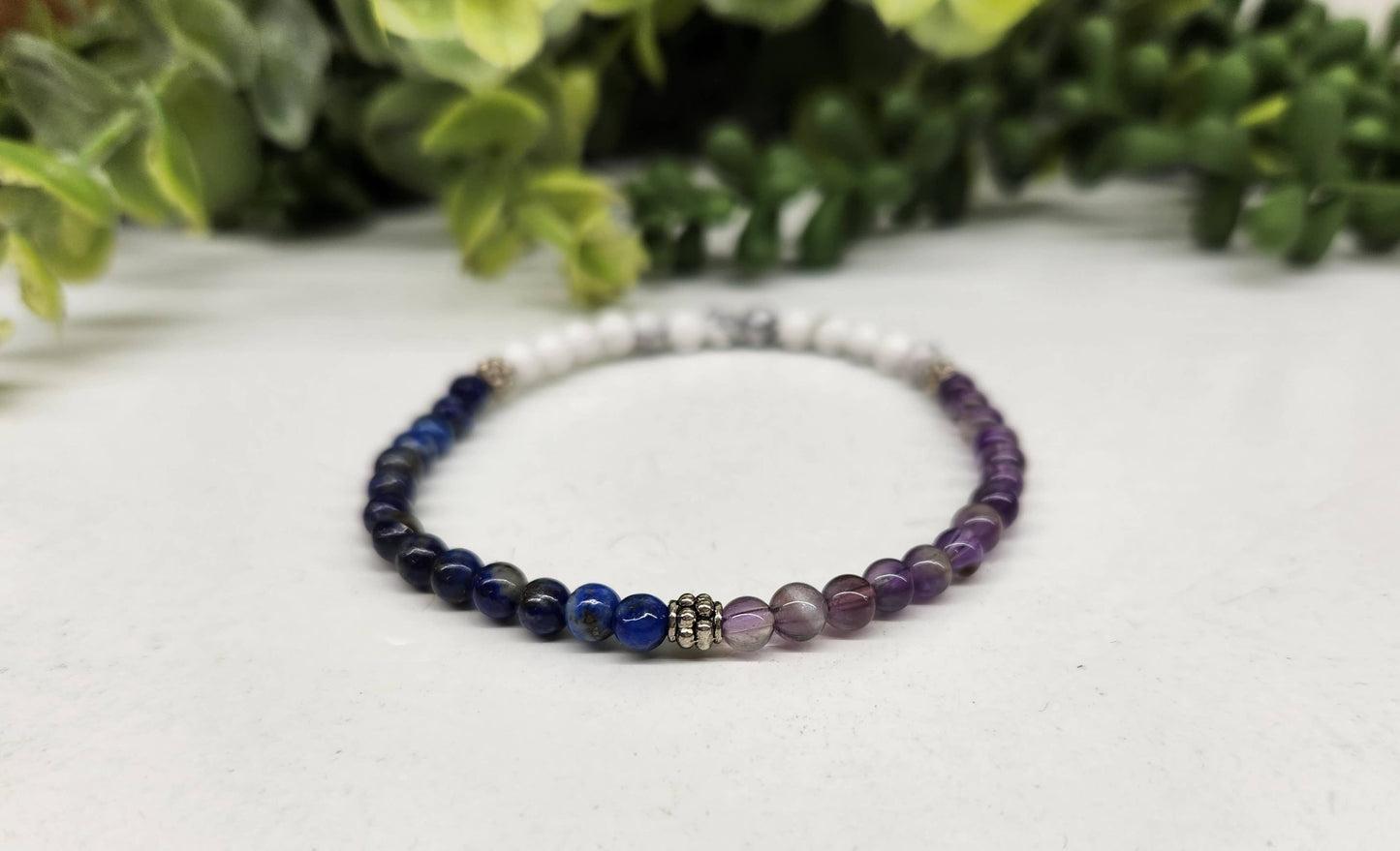 Mental Clarity Bracelet - Amethyst/White Howlite/Lapis Lazuli