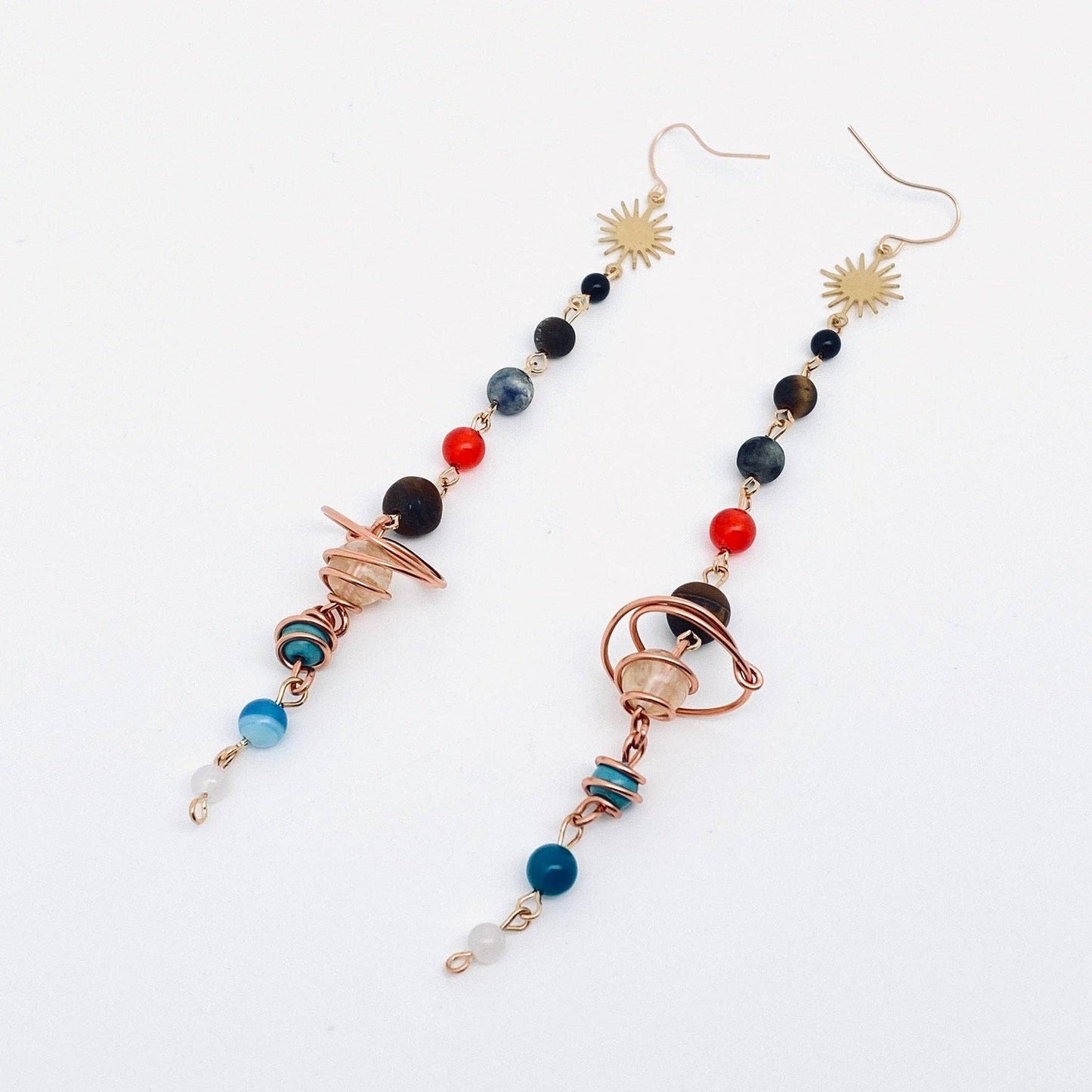 Solar System Stone Bead Earrings