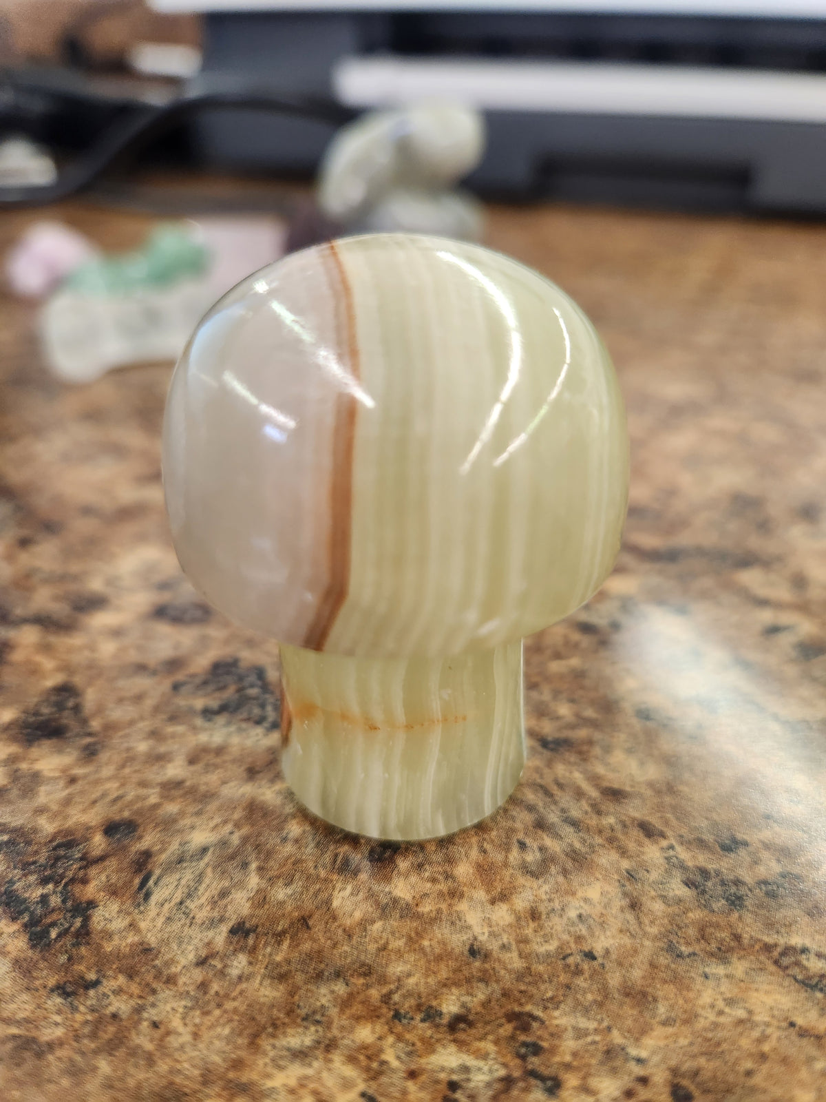 Banded Calcite Mushroom Carving - Big Fat Magick