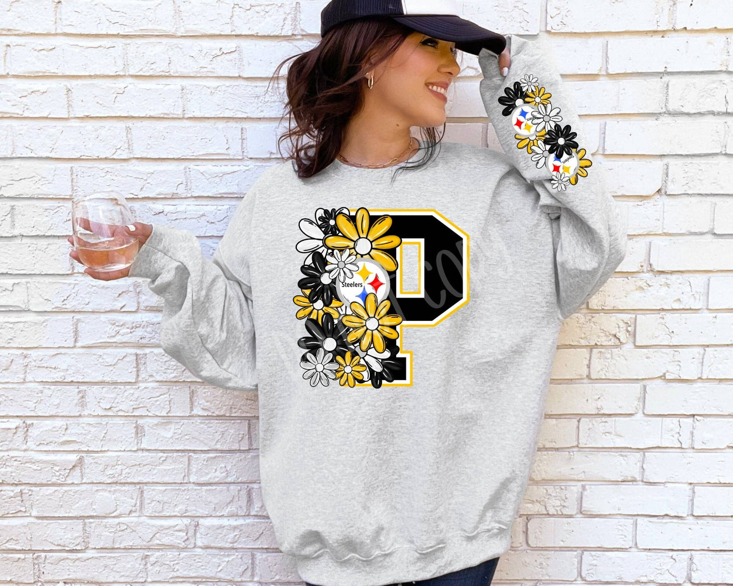 Steelers Floral Comfort Fleece Sweatshirt