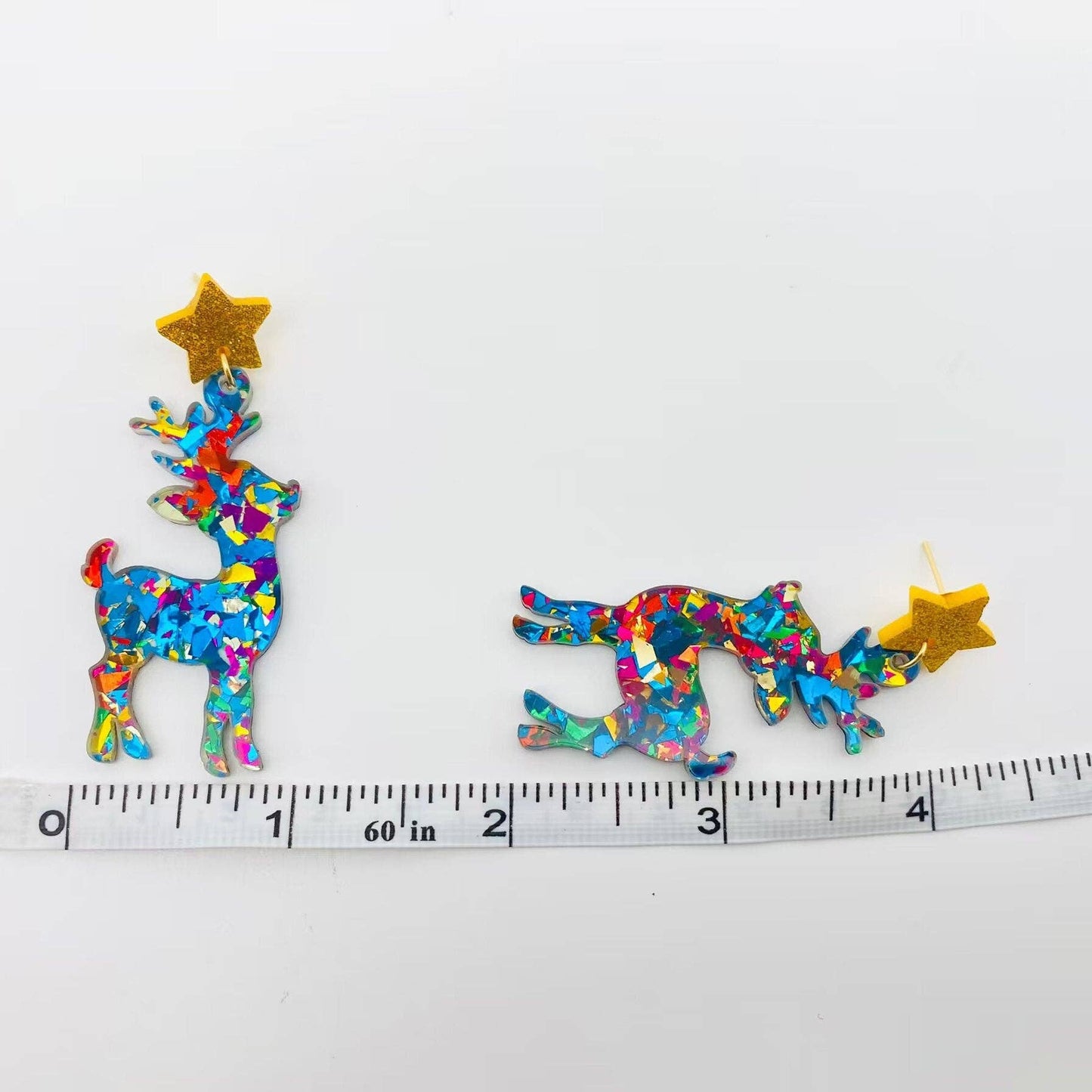 Holiday Kaleidoscope Reindeer Earrings