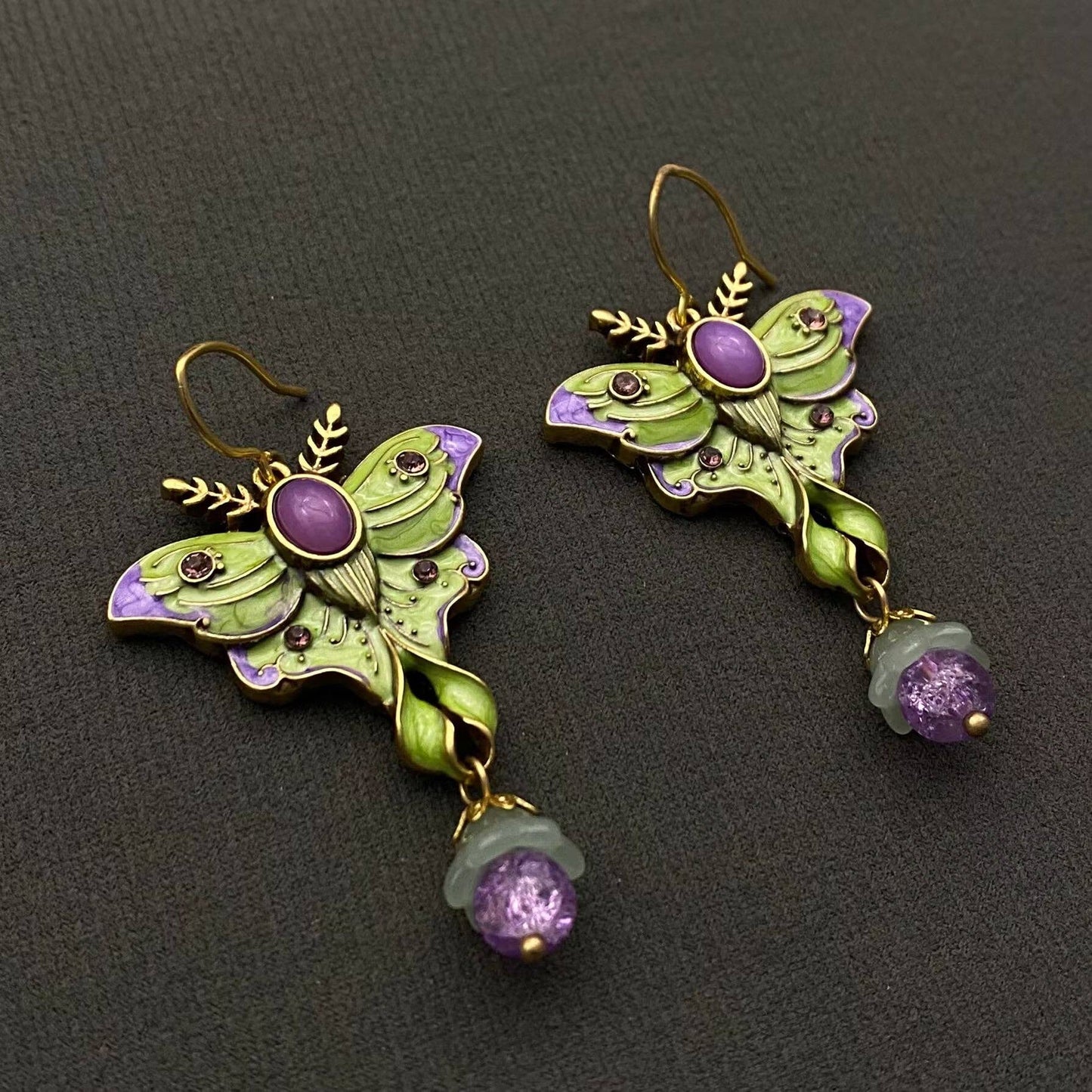 Vintage Luna Moth Earrings