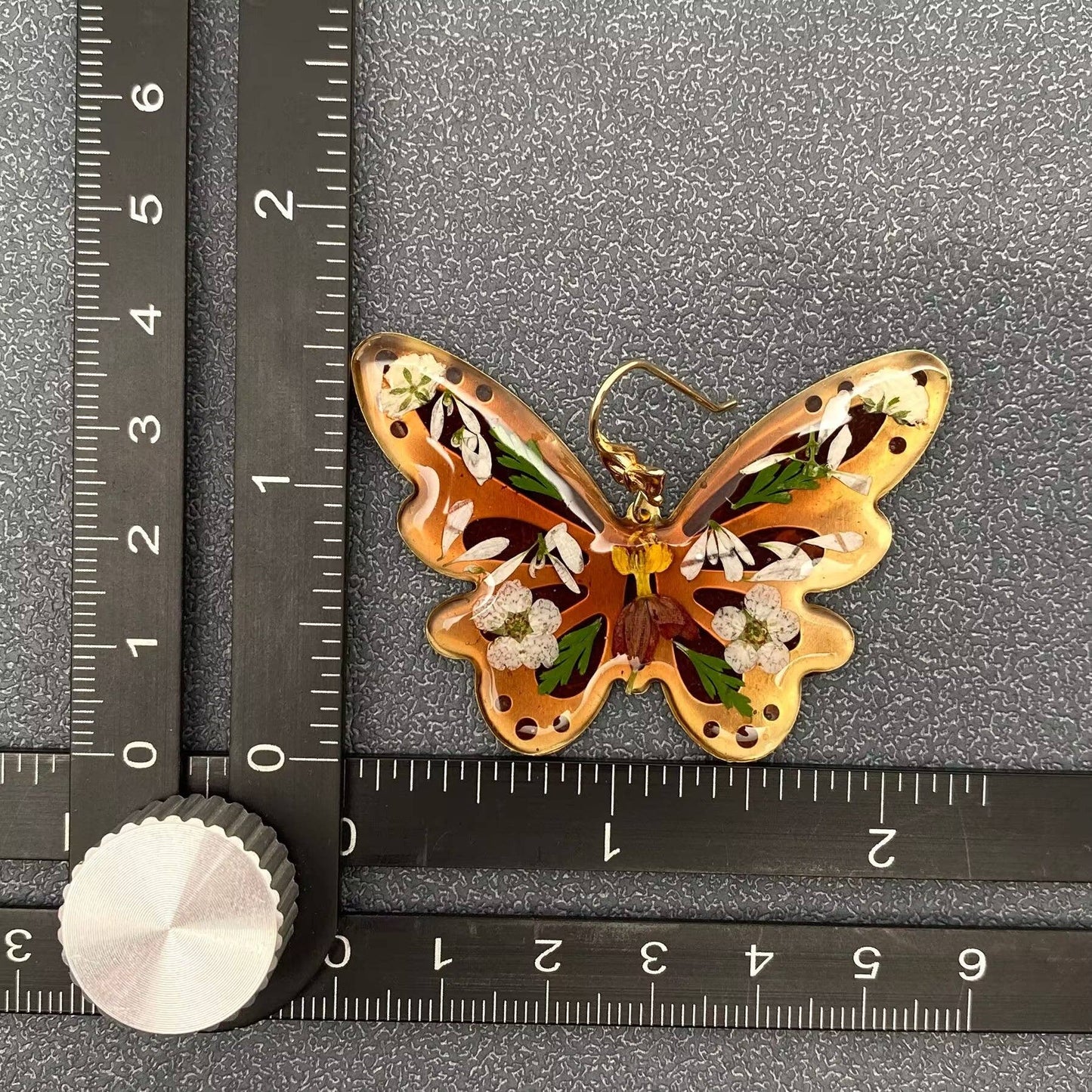 Dried Flowers Butterfly Earrings