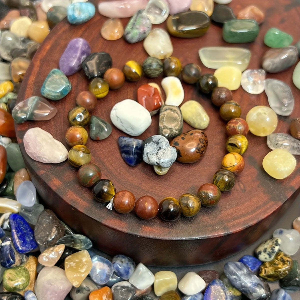 Tigers Eye and Picasso Jasper Protection Bracelet