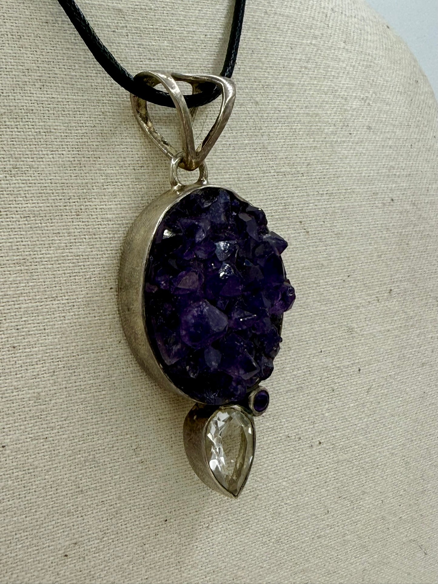 Amethyst and Herkimer Diamond Pendant