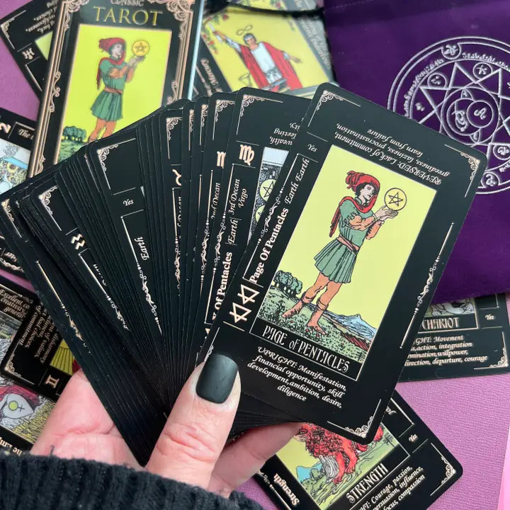Beginners Tarot Cards with Meanings and Keywords and Bag