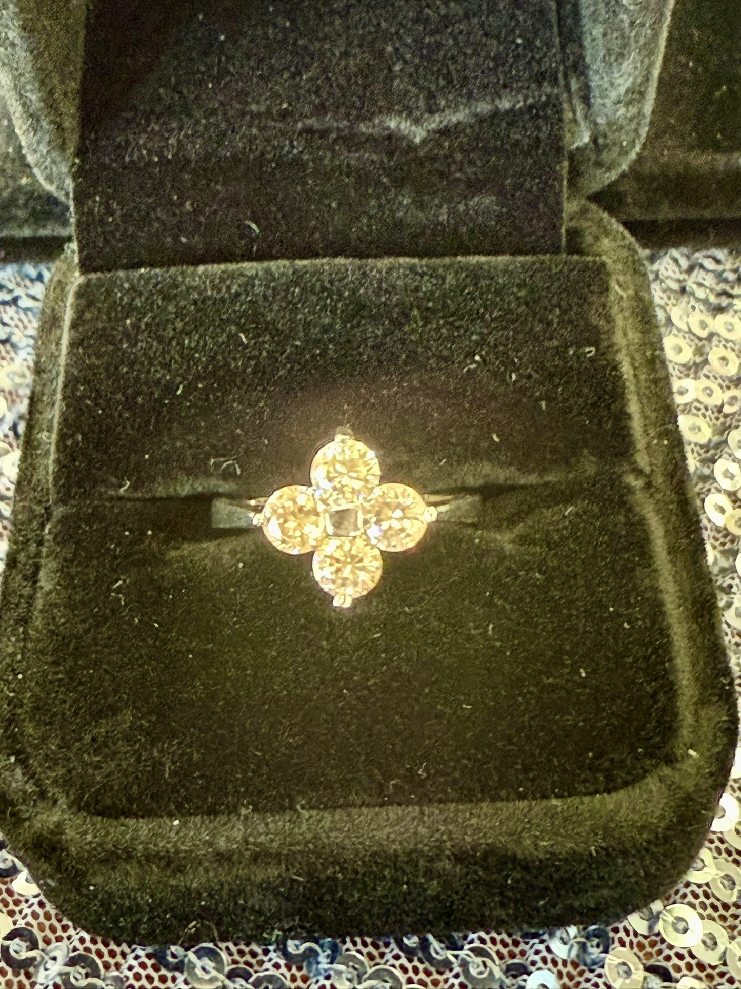 Clear Quartz Flower Ring