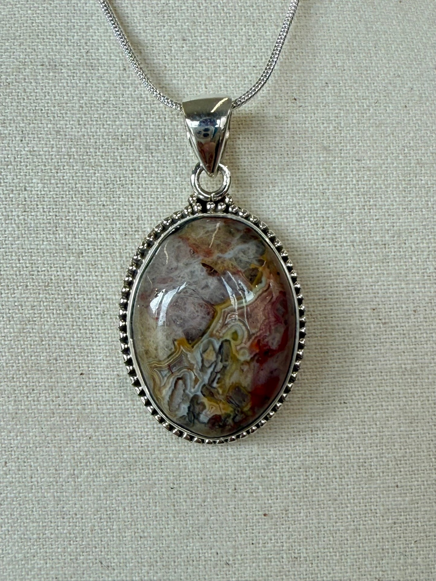 Crazy Lace Agate Pendant