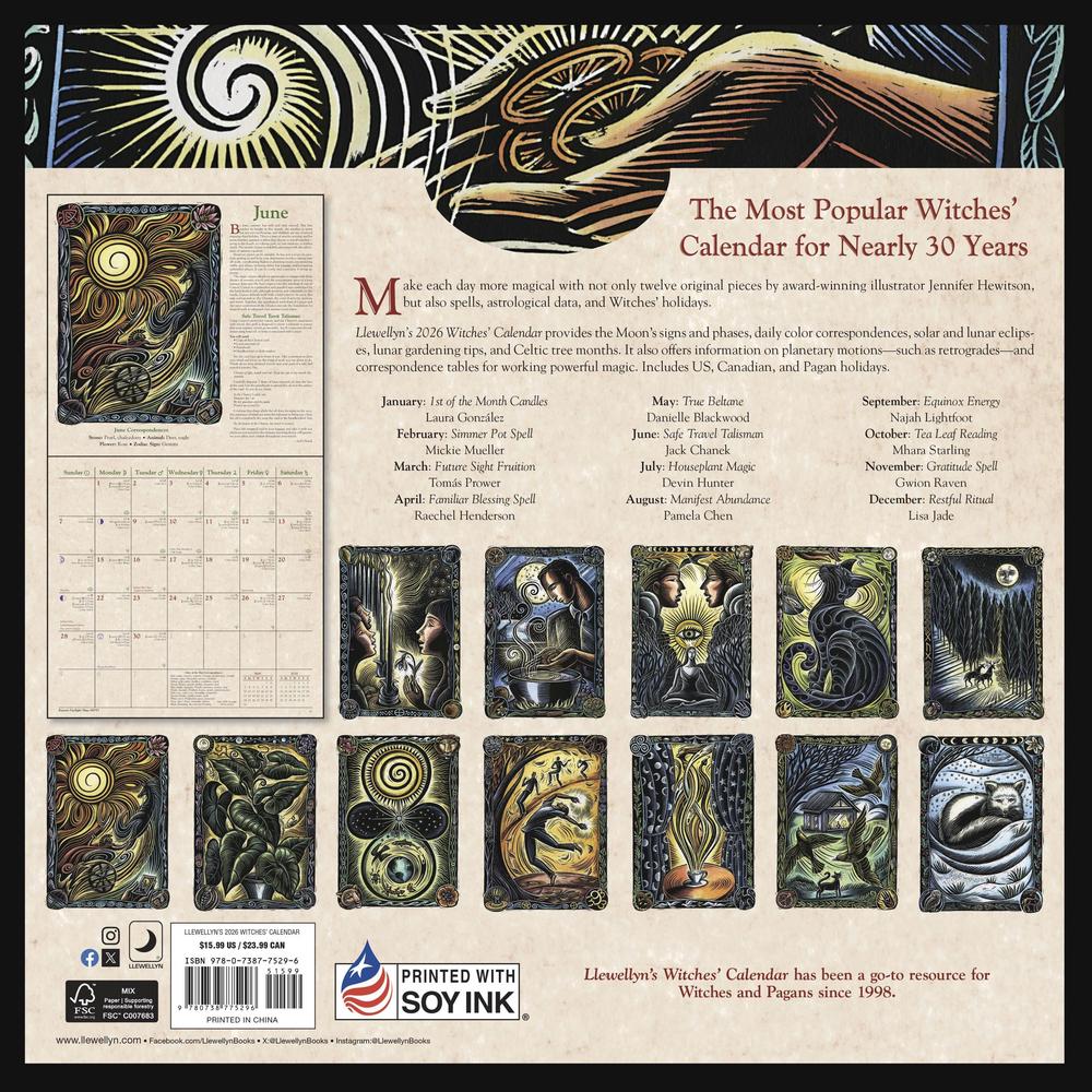 Llewellyn's 2026 Witches' Calendar