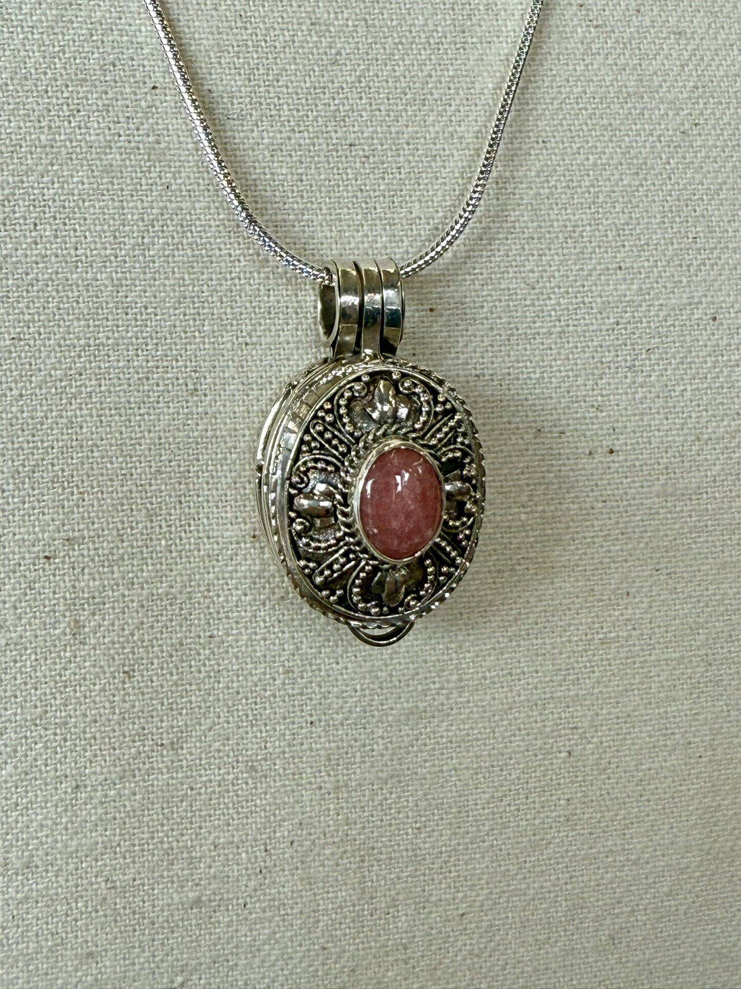 Rhodochrosite Locket