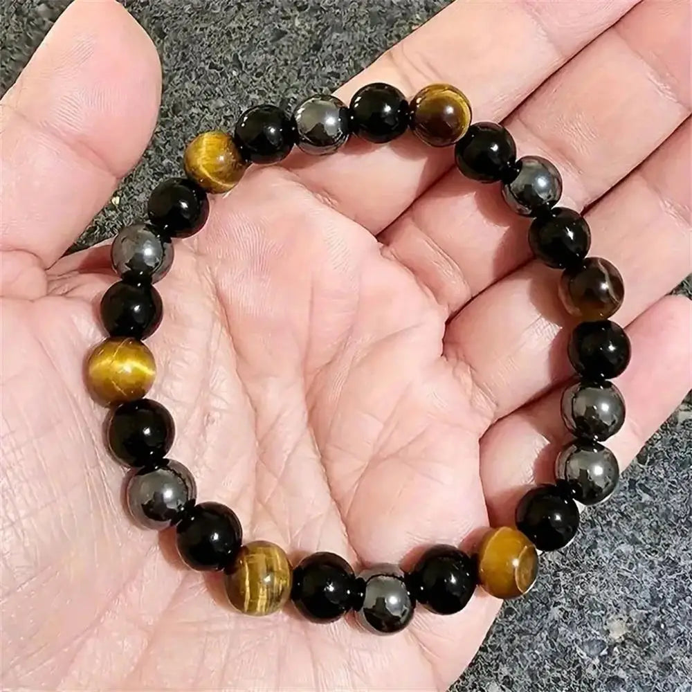 Obsidian, Hematite, Tigers Eye Bracelet