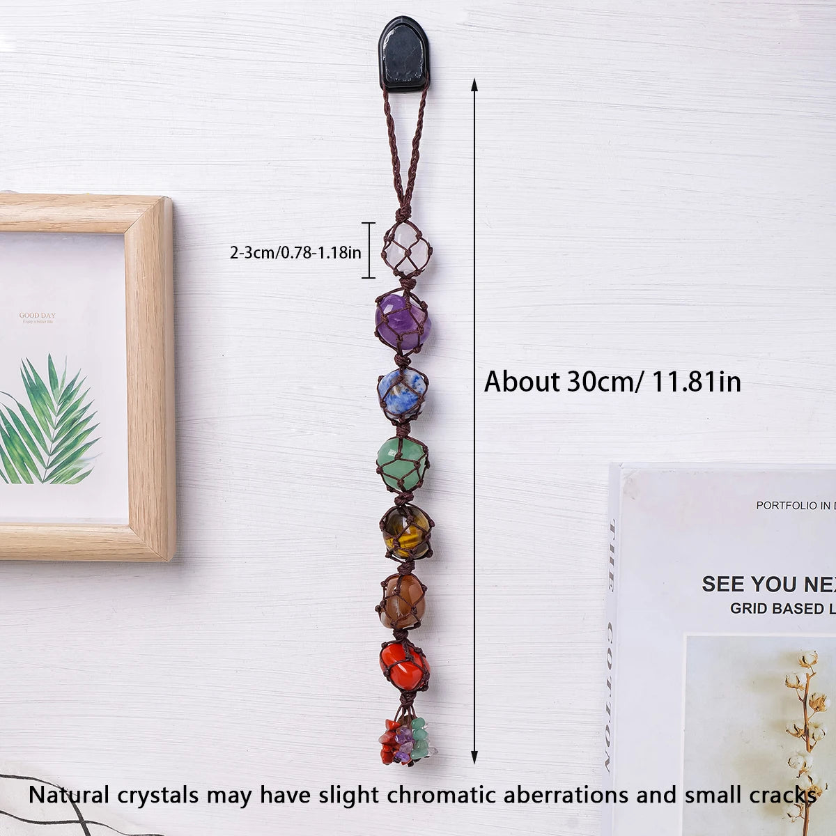 Natural Crystal Chakra Pendant - Tumbled Healing Stones for Energy Balance