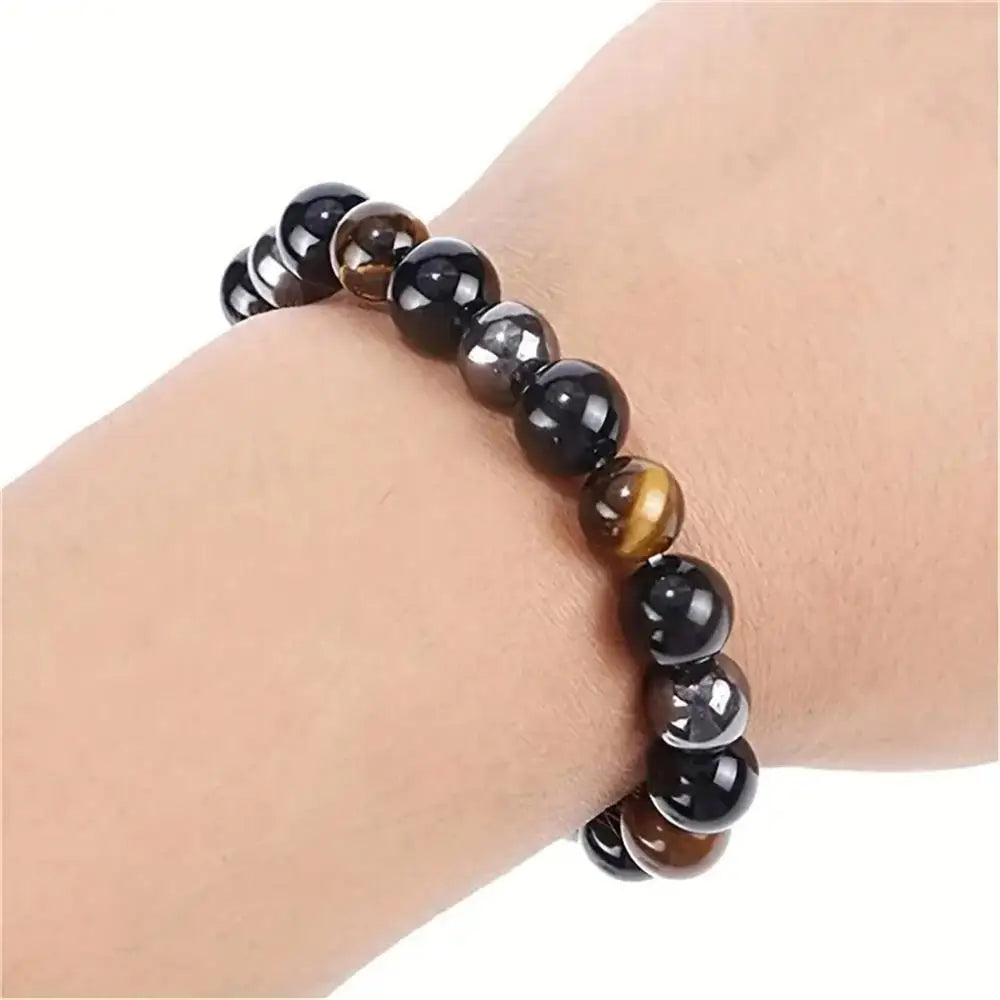 Obsidian, Hematite, Tigers Eye Bracelet