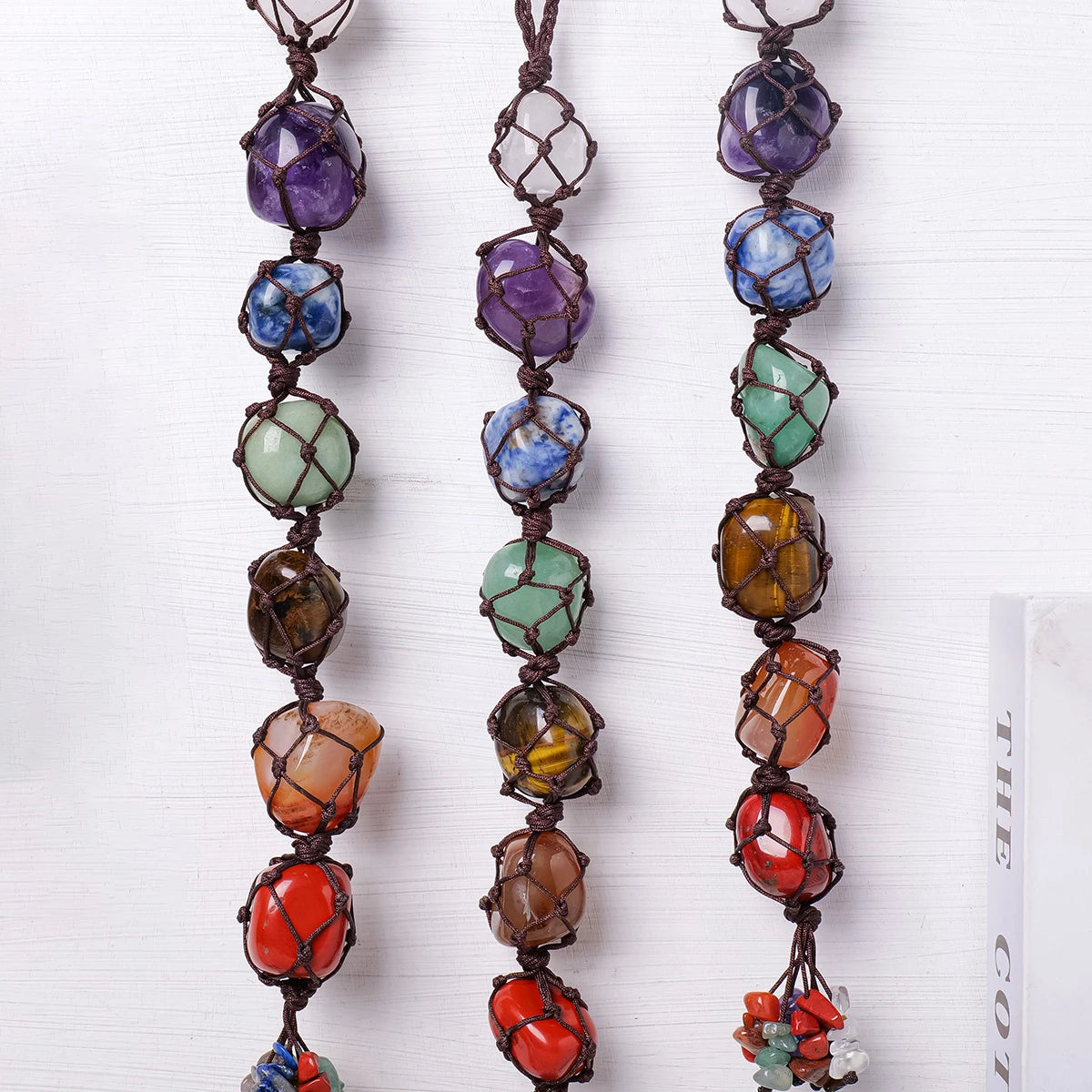 Natural Crystal Chakra Pendant - Tumbled Healing Stones for Energy Balance