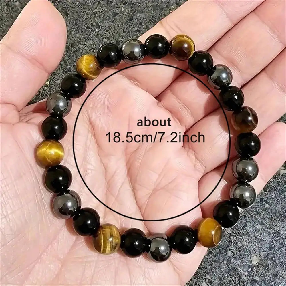Obsidian, Hematite, Tigers Eye Bracelet