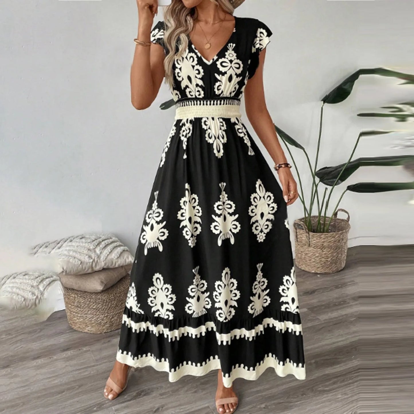 Maxi Boho Print Dress