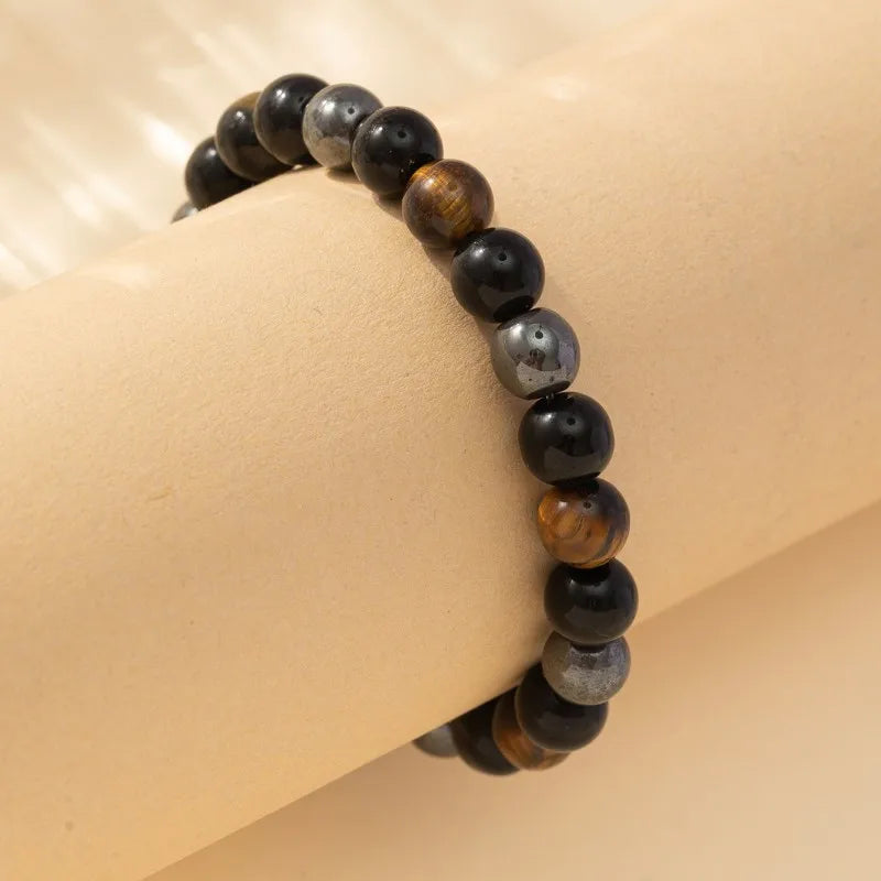 Obsidian, Hematite, Tigers Eye Bracelet