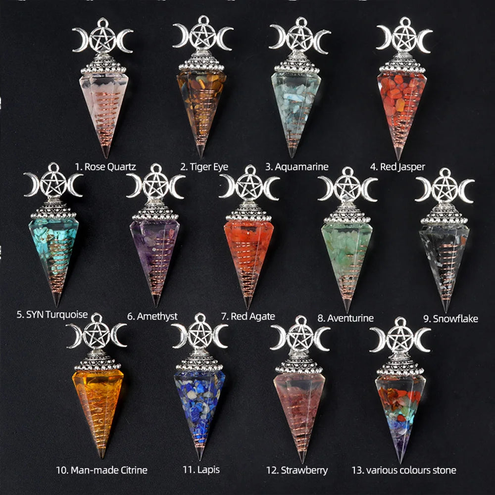 Crystal Pendulum - Hecate, Three Phases Moon