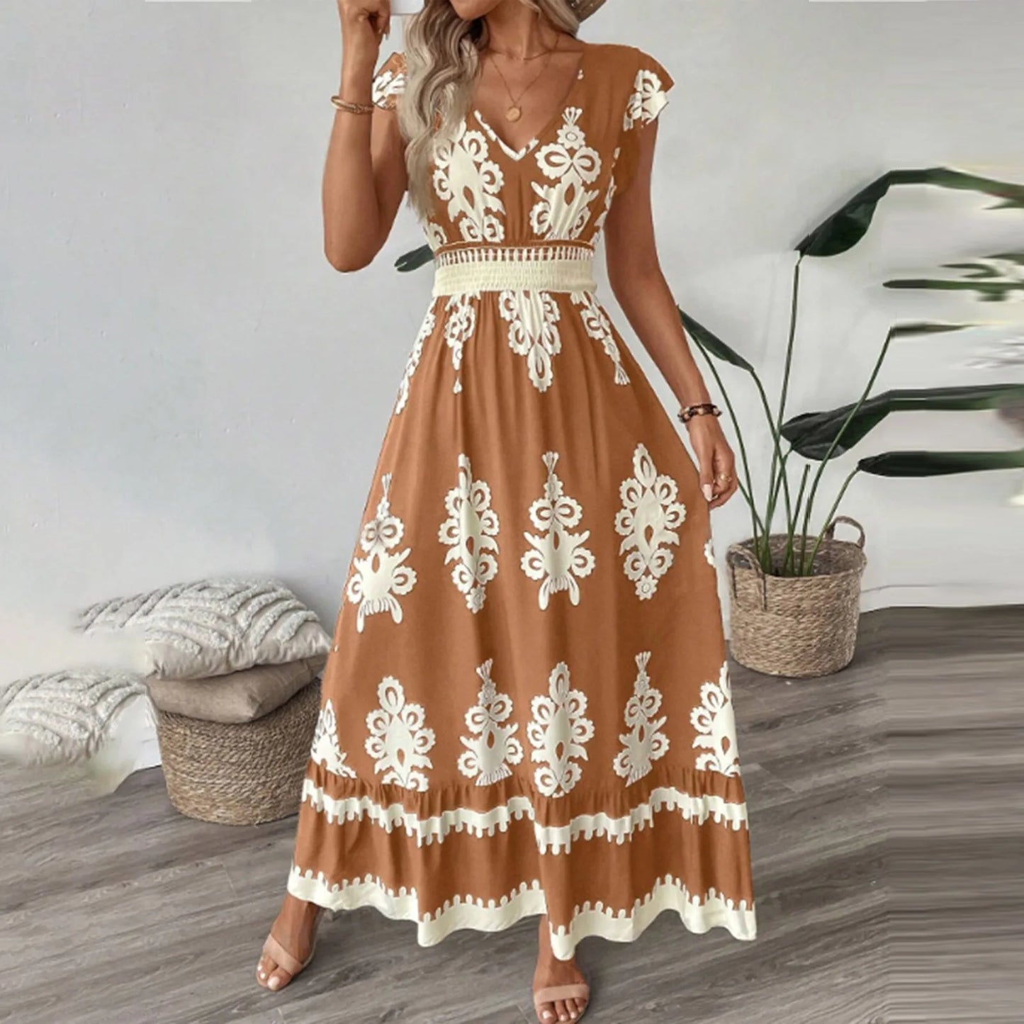 Maxi Boho Print Dress