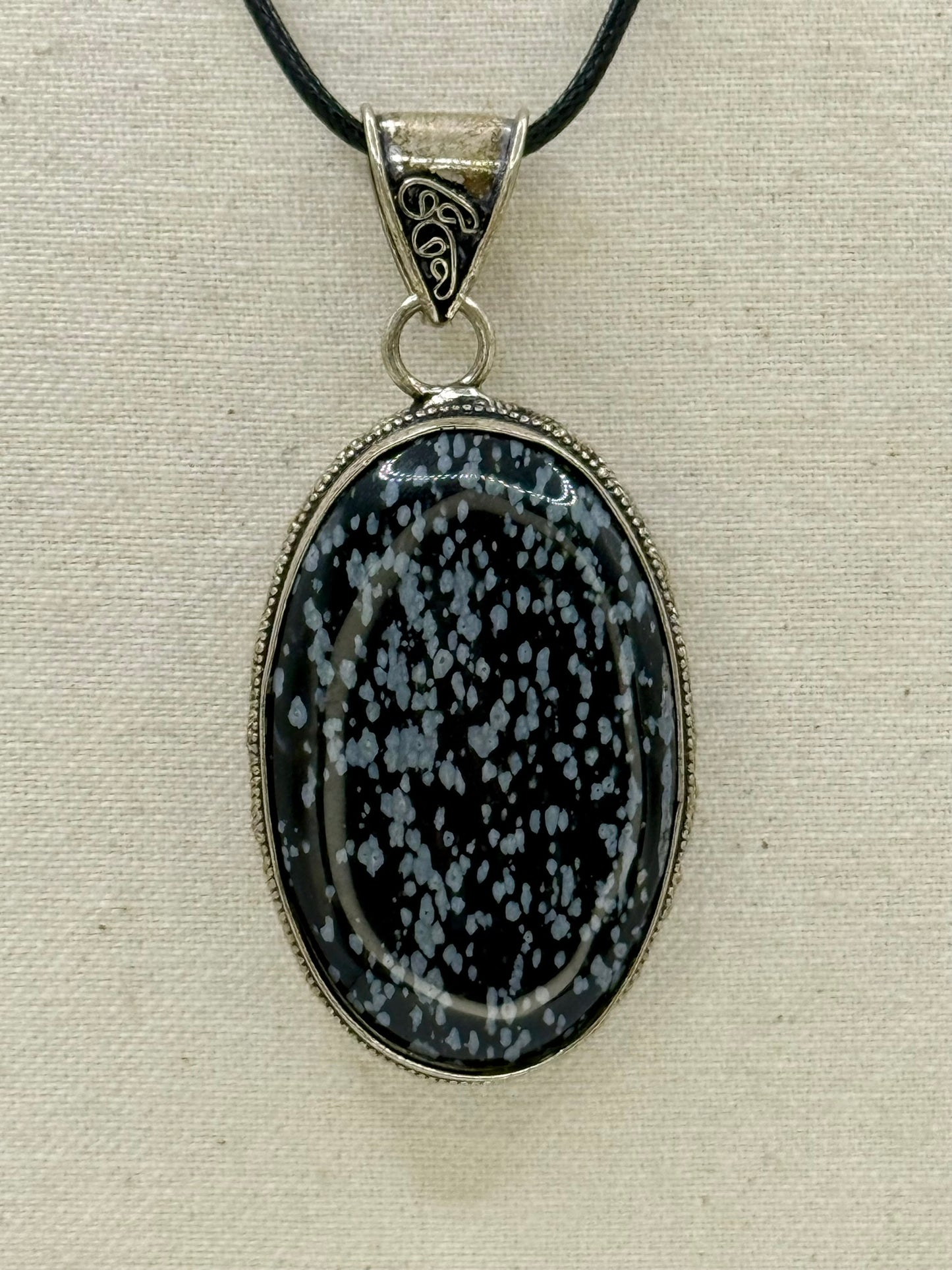 Snowflake Obsidian Pendant