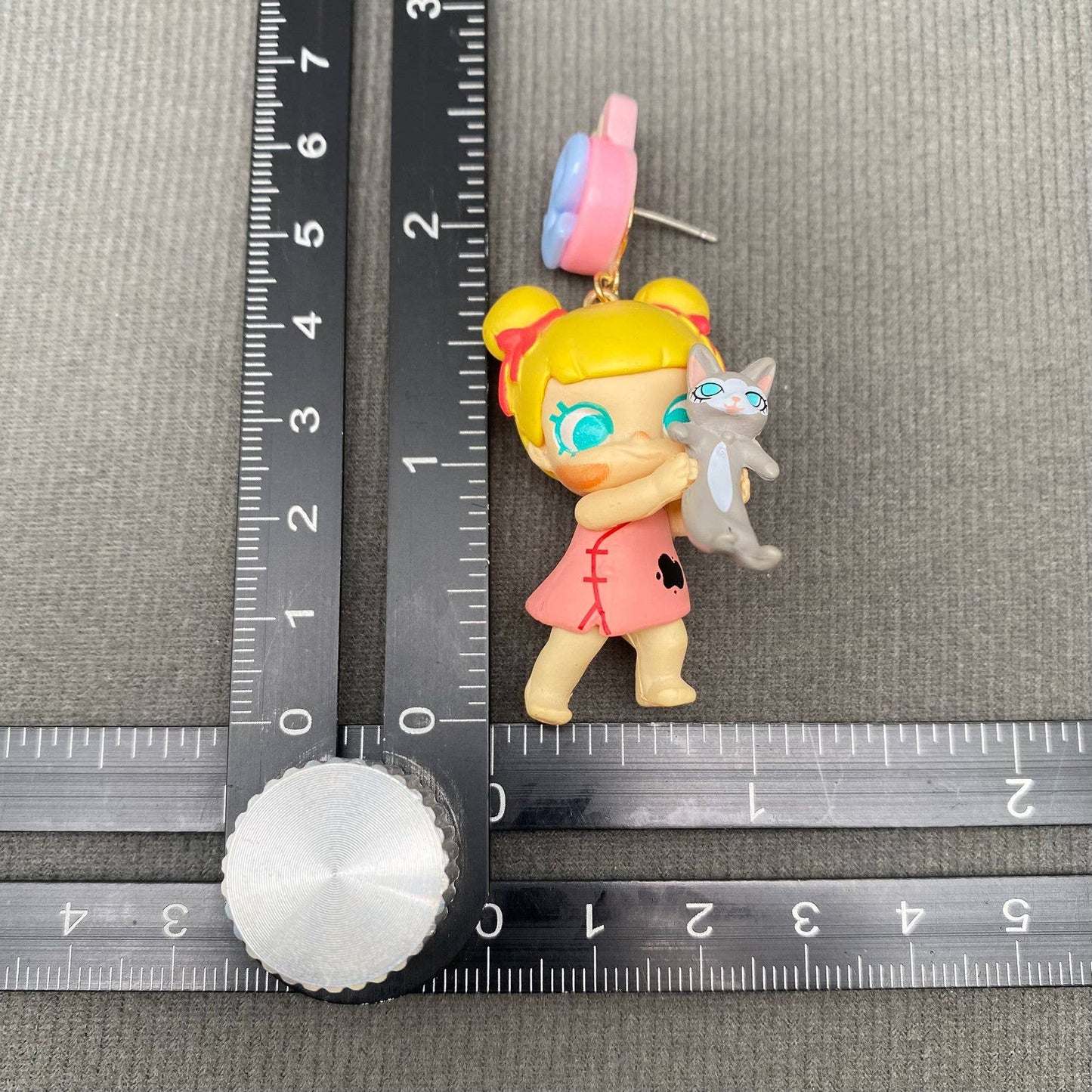 Little Girl Holding Cat Earrings