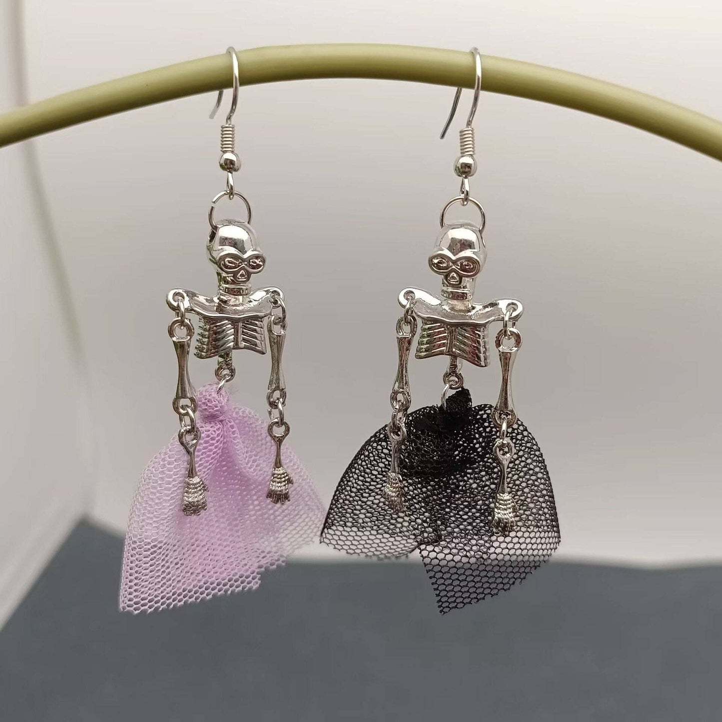 Skeleton Skirt Dangle Earrings