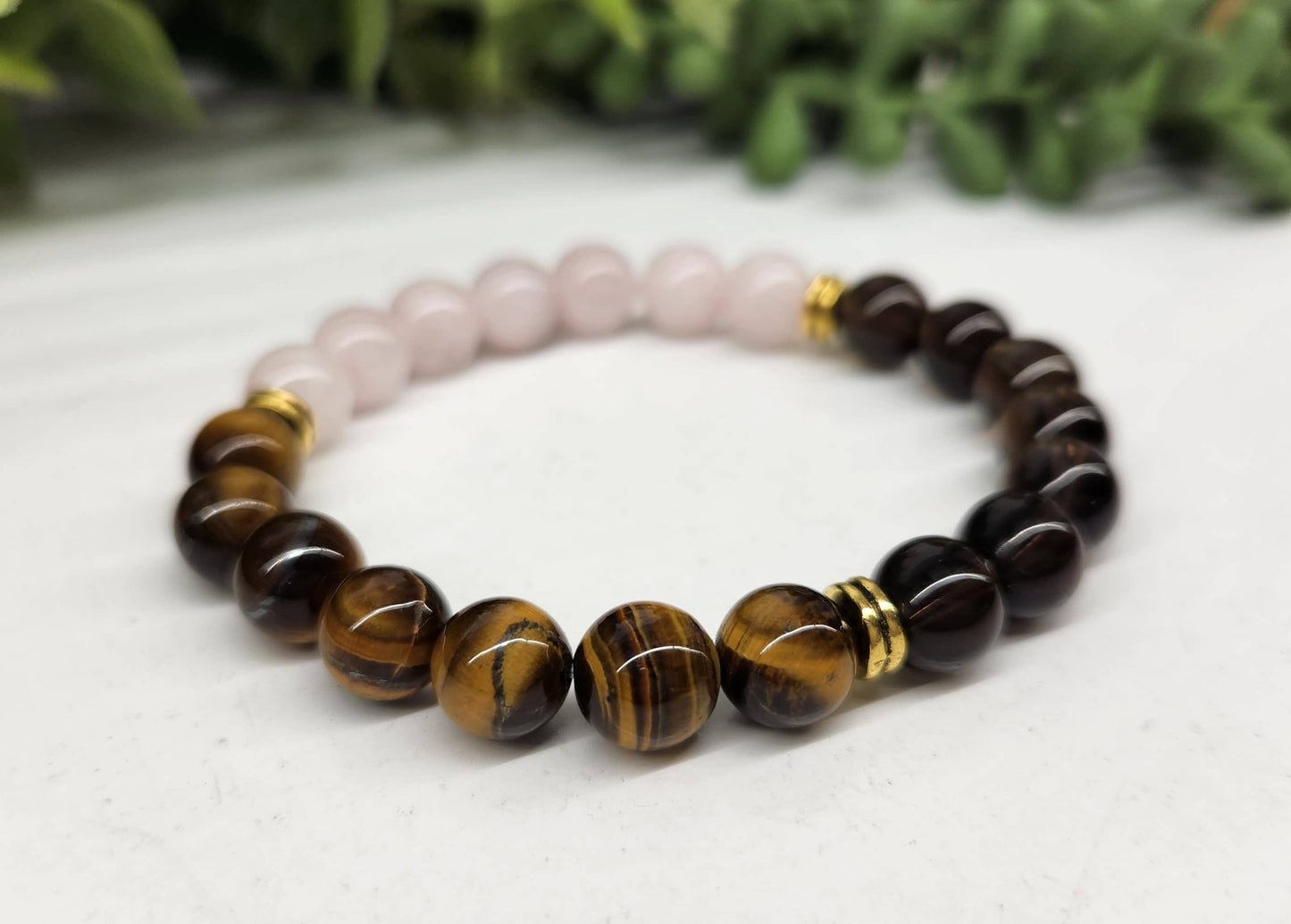 Releasing the Past Bracelet - Rose Quartz/Smoky Quartz/Yellow Tiger Eye