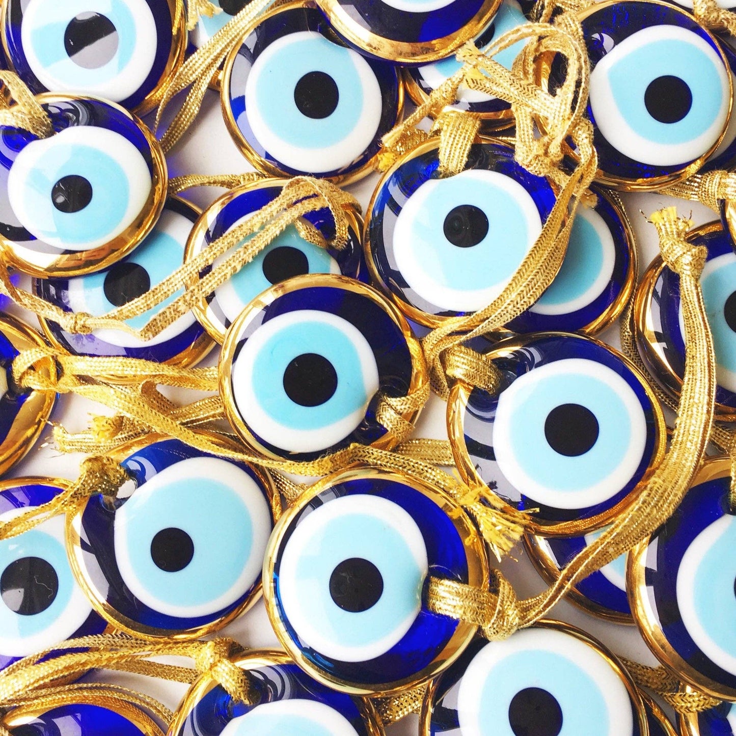 Evil Eye Gold Trimmed Beads