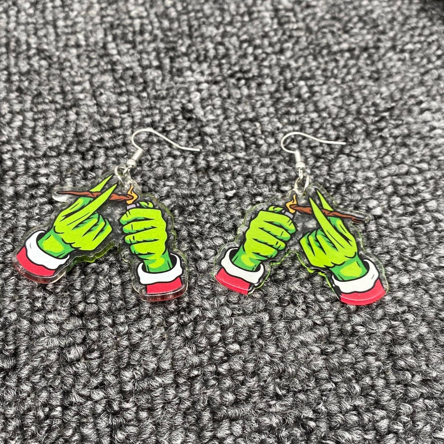 Grinch Lights a Blunt Earrings