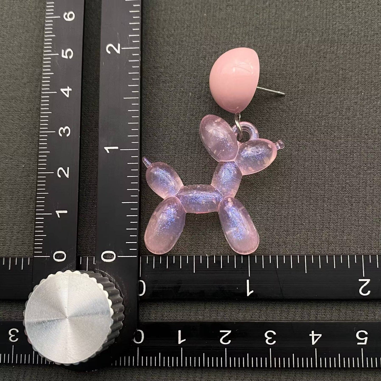 Pink Balloon Dog Earrings