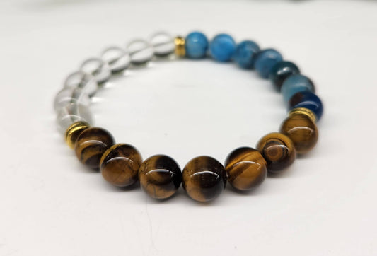 WEIGHT LOSS - Blue Apatite/Tiger eye/Clear Quartz Bracelet