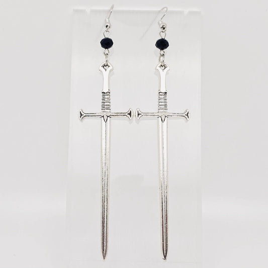 Silver Sword Earrings