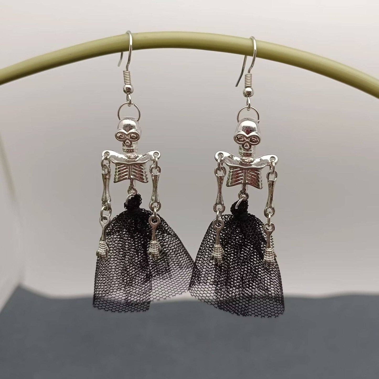 Skeleton Skirt Dangle Earrings