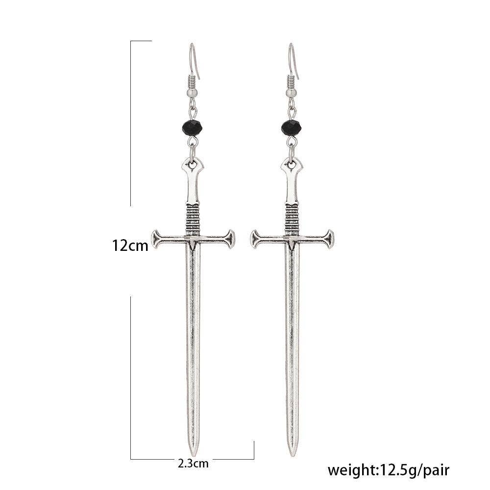 Silver Sword Earrings
