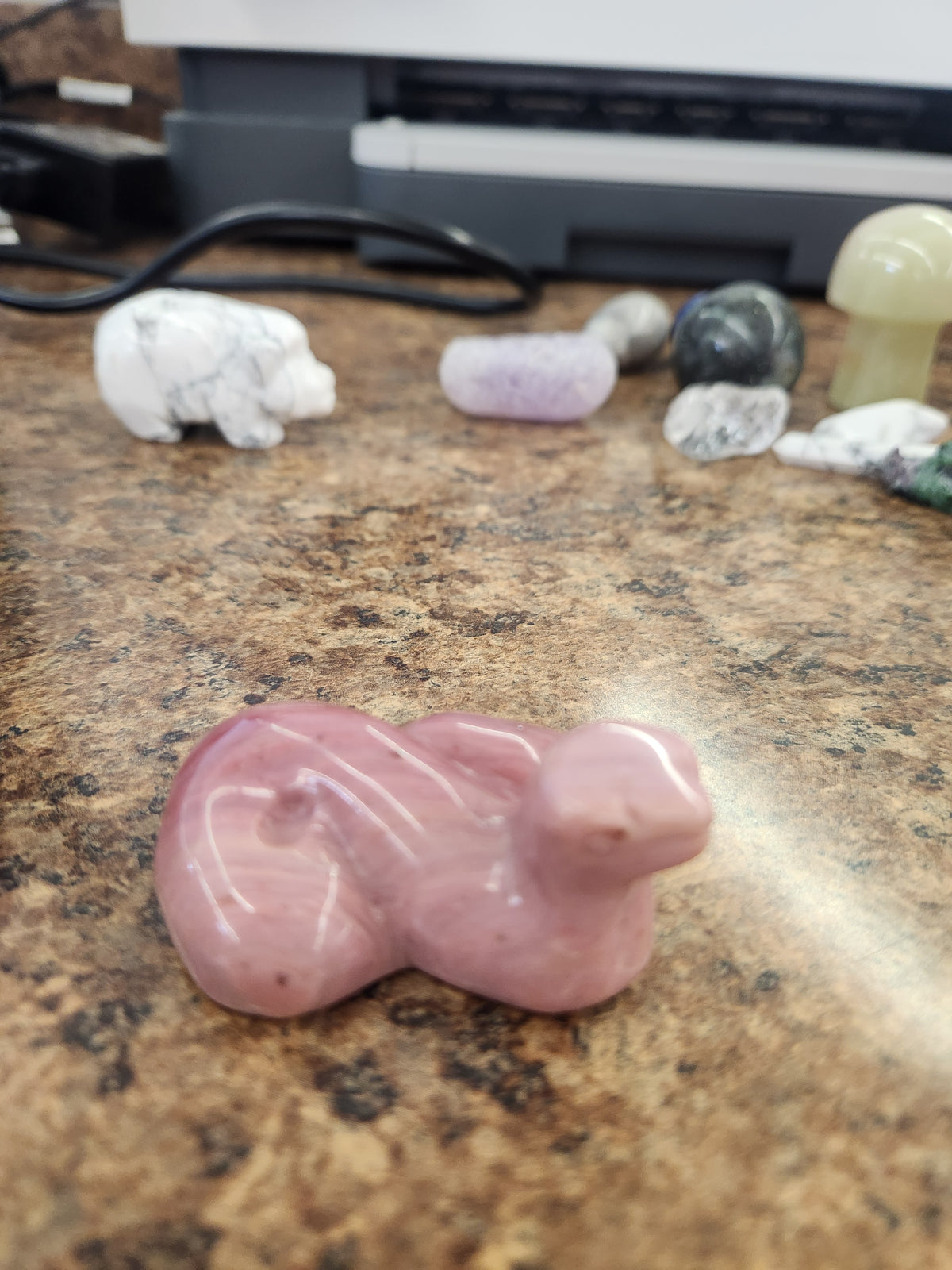 Pink Opal Snake Carving- Big Fat Magick
