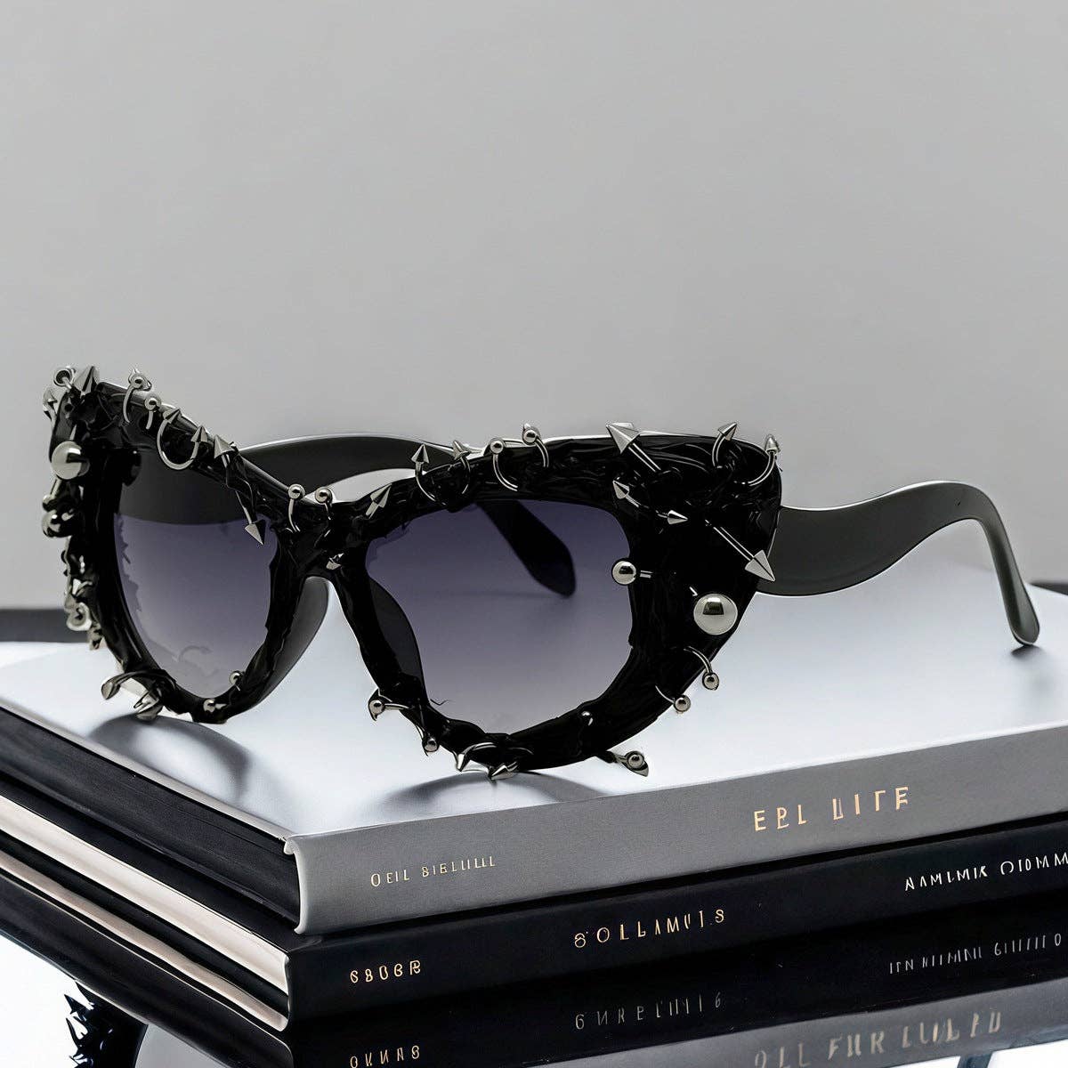 Cat Eye Sunglasses with Metal Studs