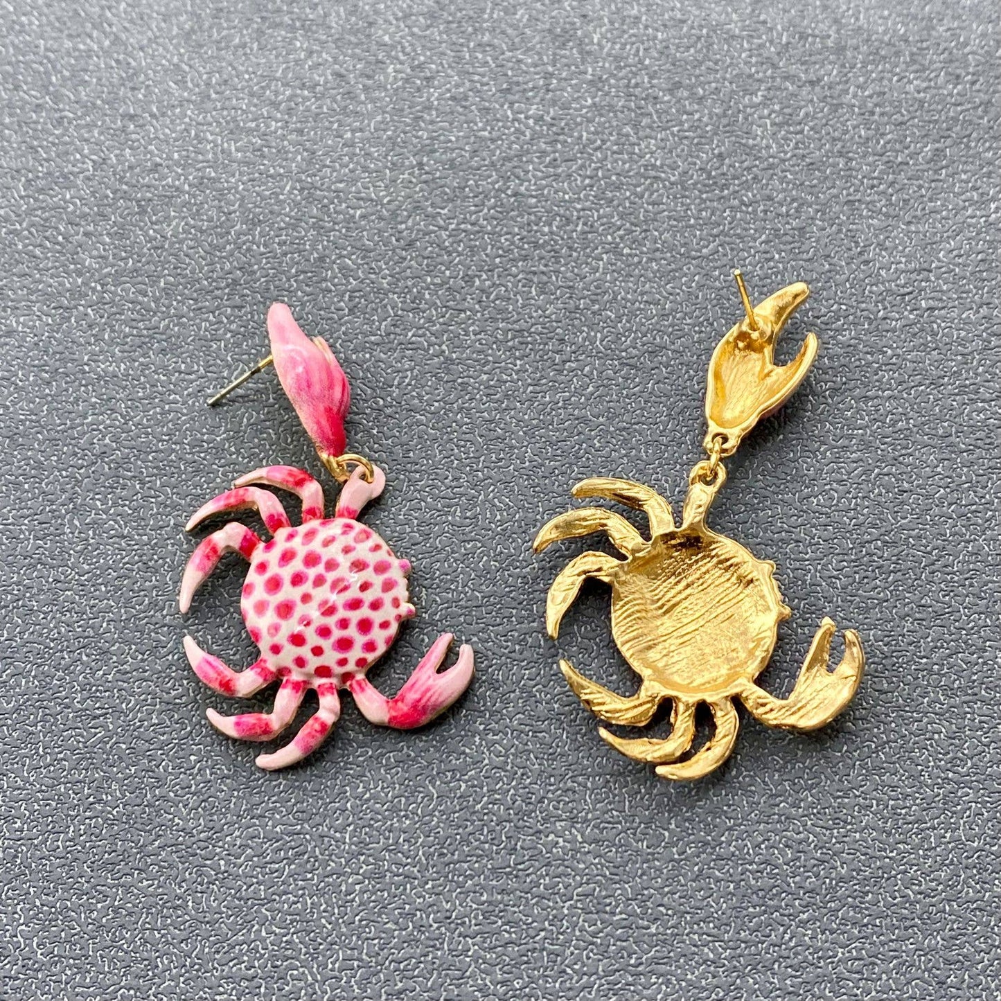 Pink Crab Earrings