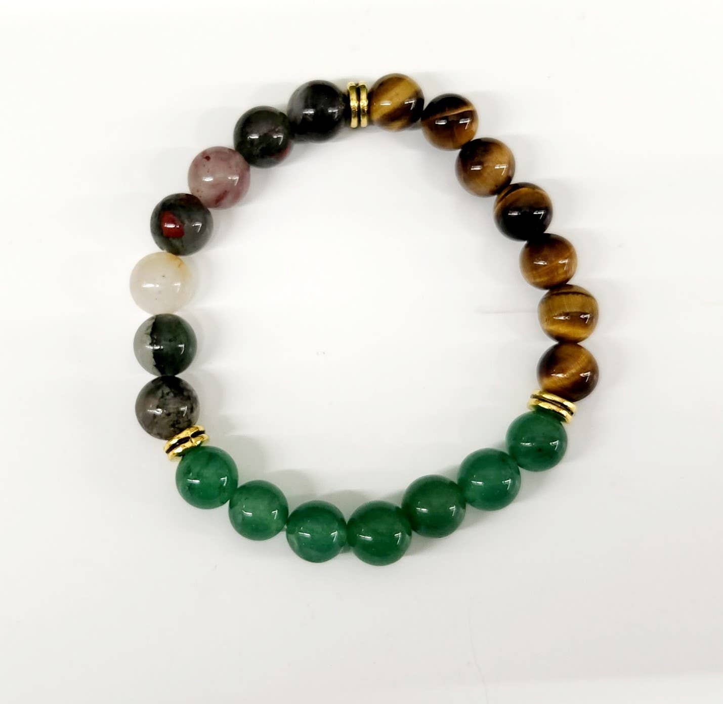 ABUNDANCE - Green Jade/Tiger Eye/Bloodstone Bracelet