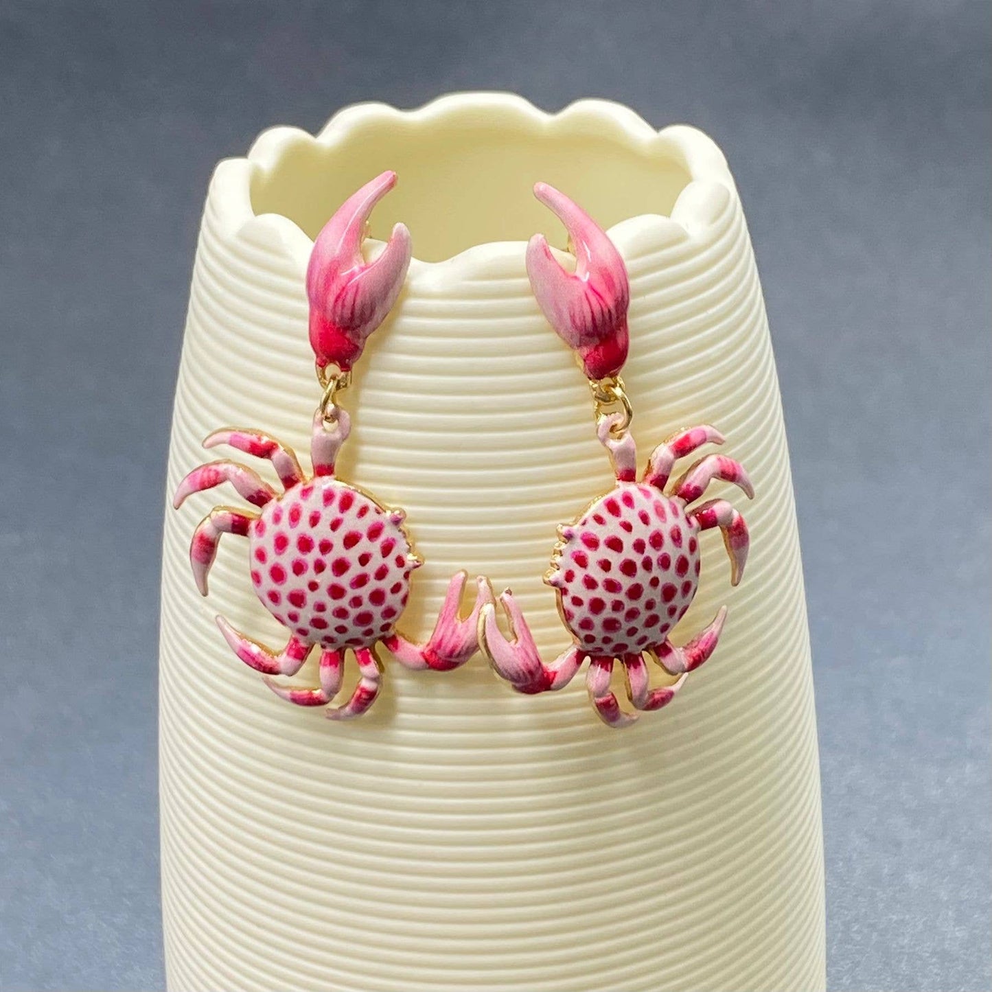 Pink Crab Earrings
