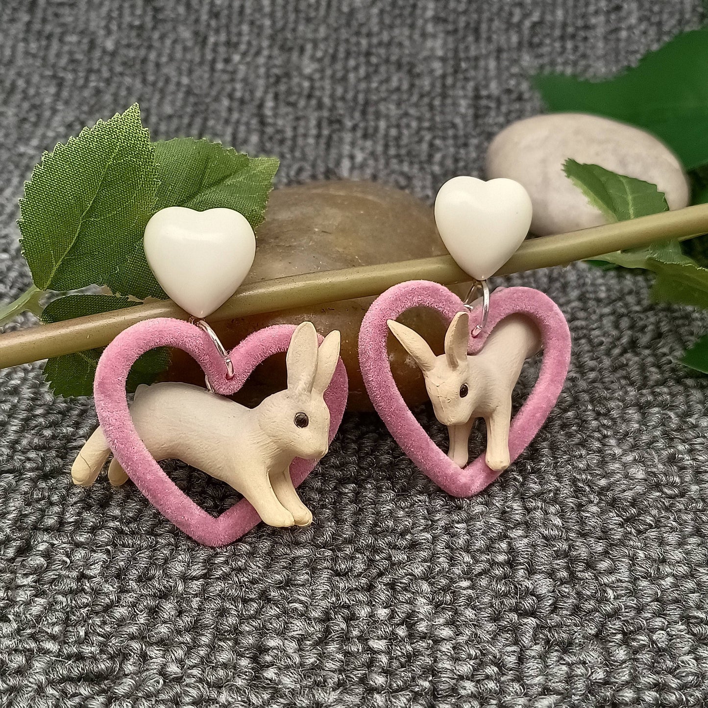 Rabbit Heart Earrings
