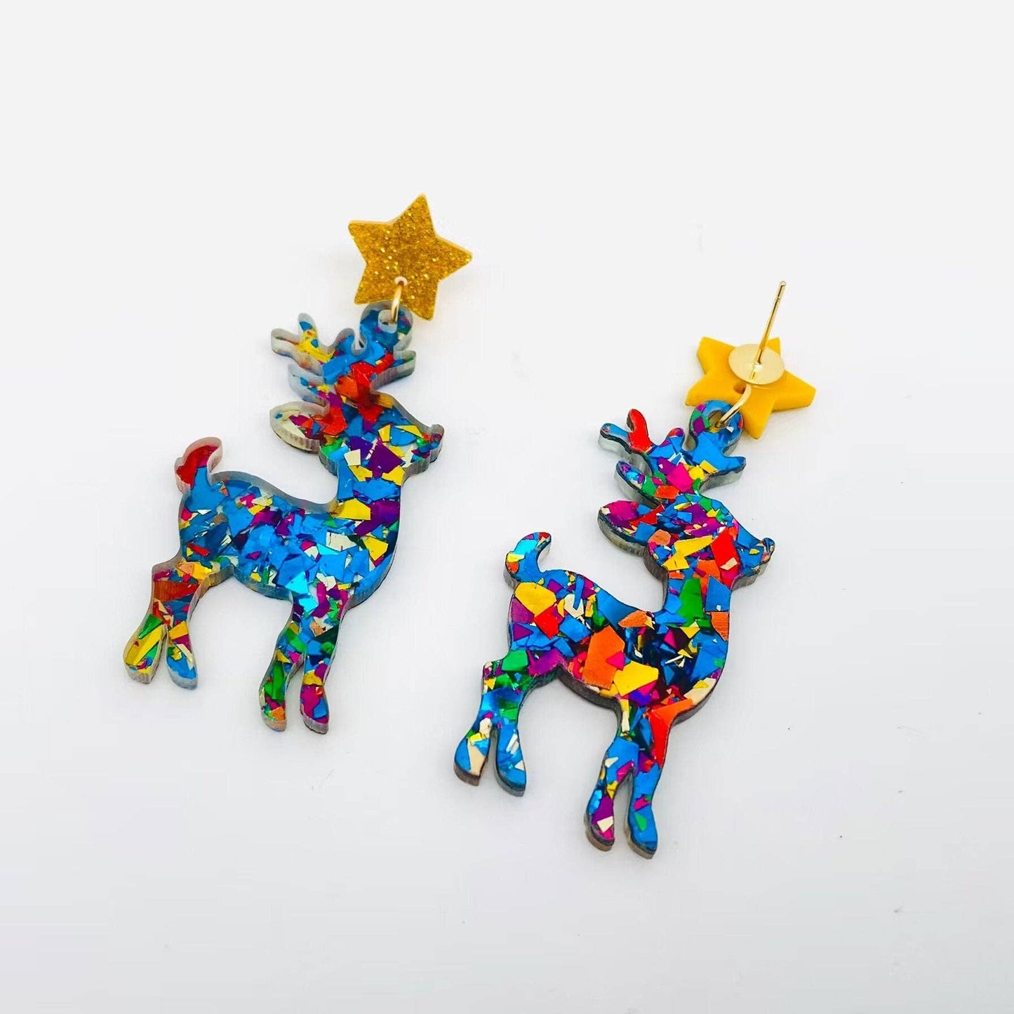 Holiday Kaleidoscope Reindeer Earrings