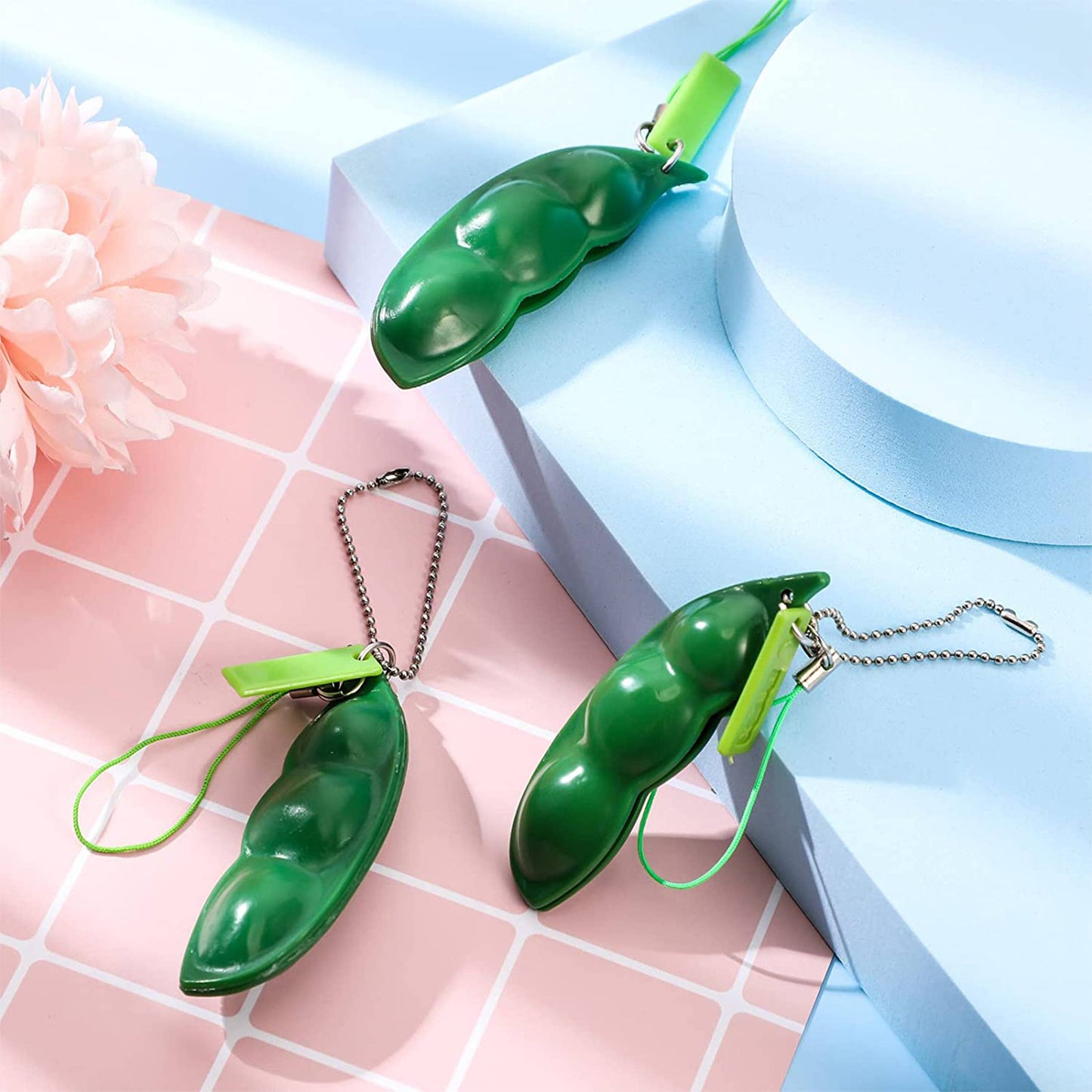 Pea Pod Fidget Keychain