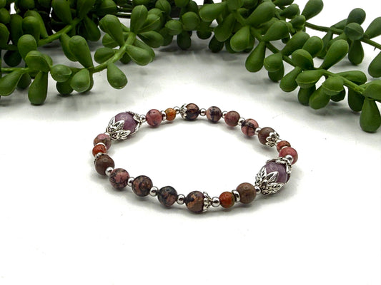Forgive & Release - Lepidolite/Rhodonite/Unakite Bracelet