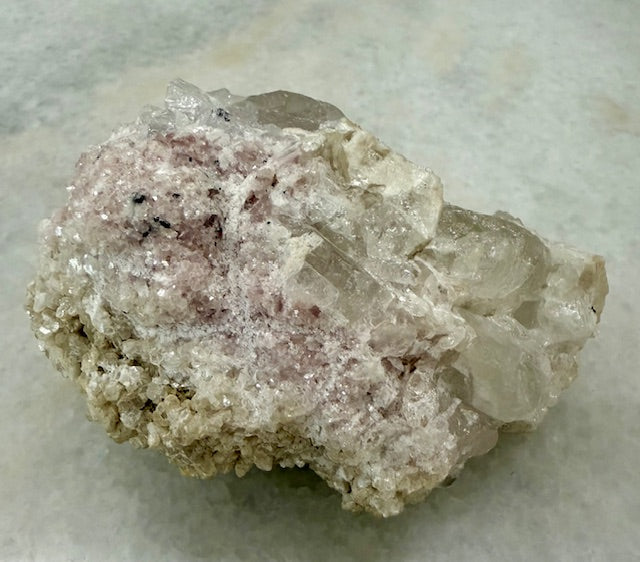 Lepidolite, Quartz & Natural Topaz Cluster
