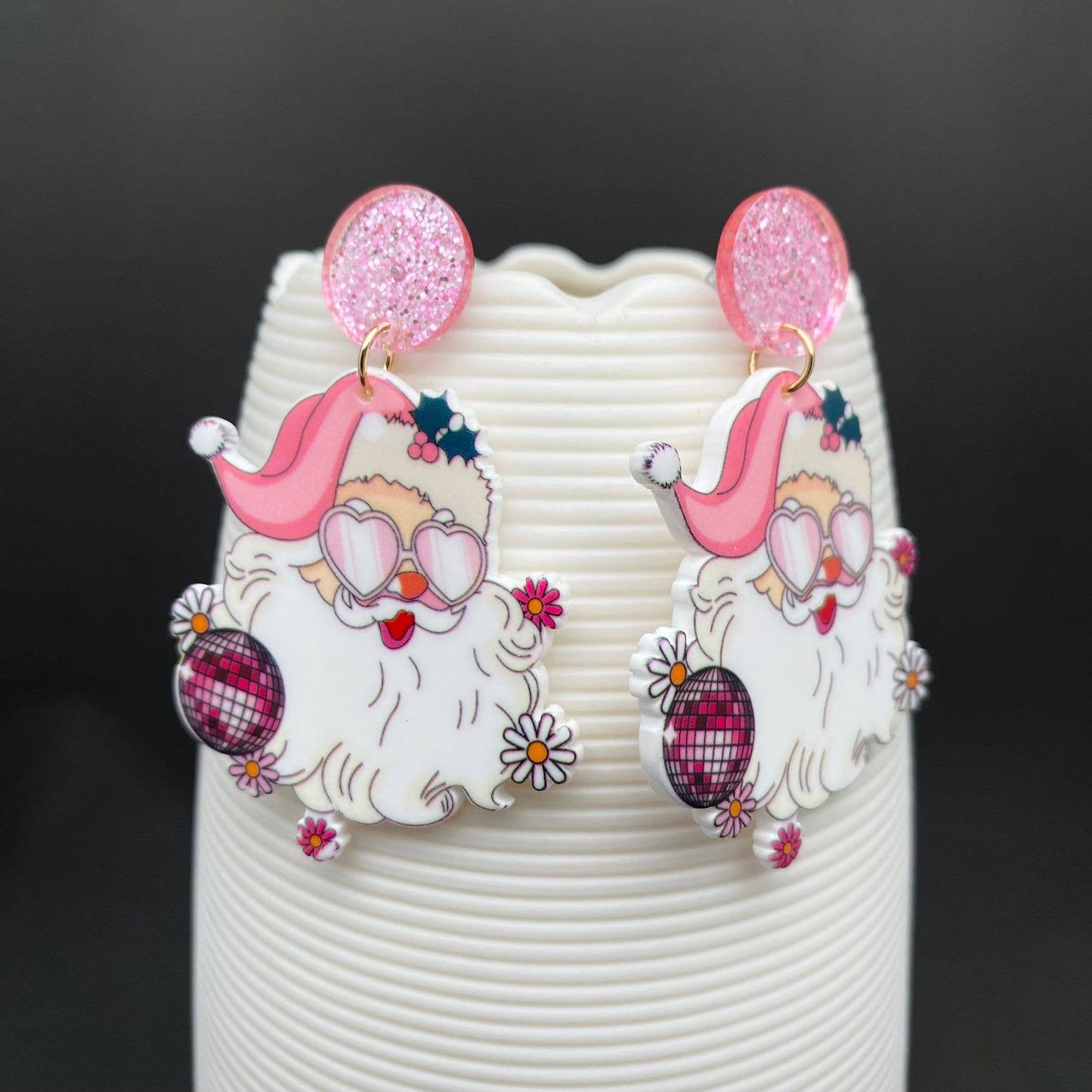Disco Santa Earrings