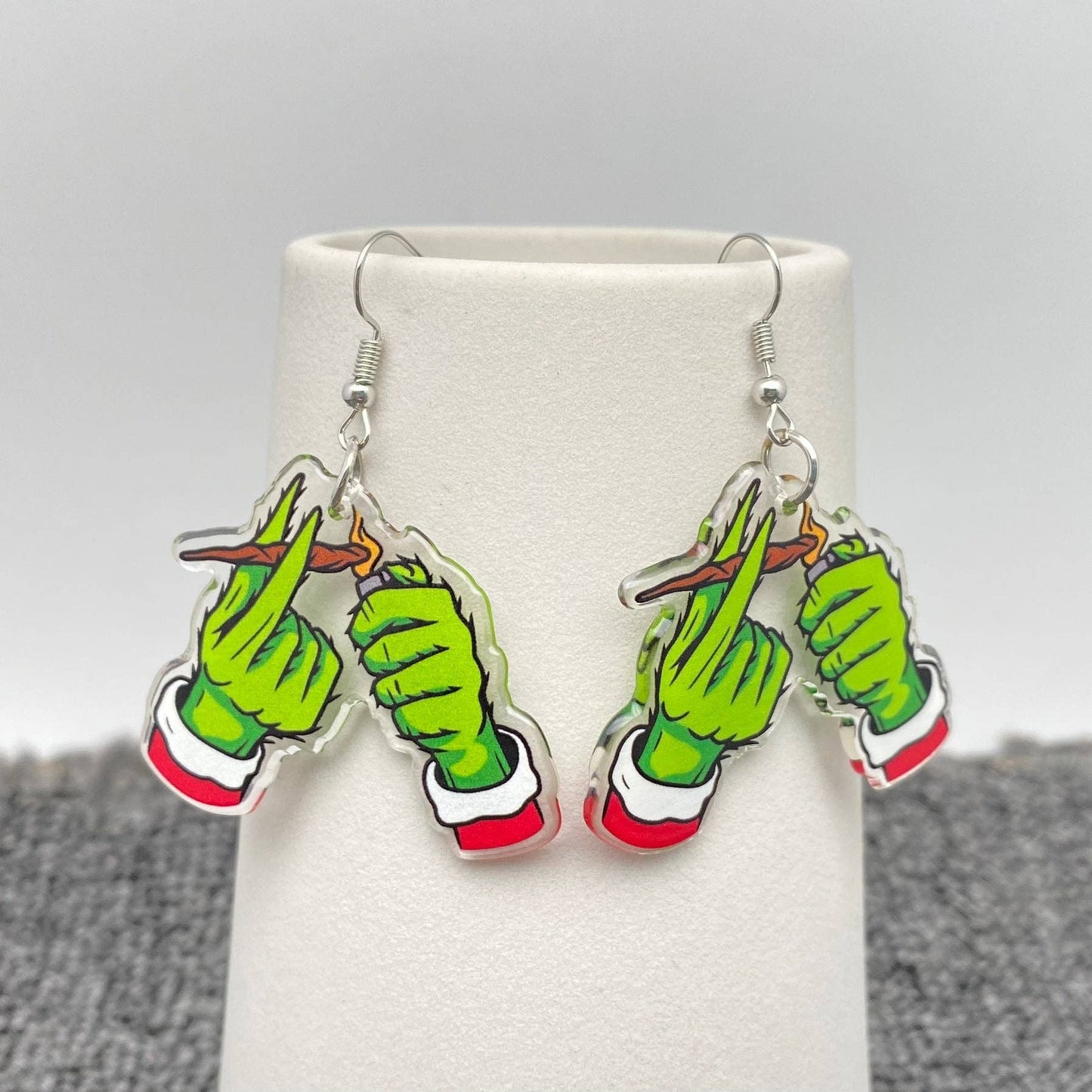 Grinch Lights a Blunt Earrings