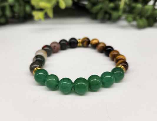 ABUNDANCE - Green Jade/Tiger Eye/Bloodstone Bracelet