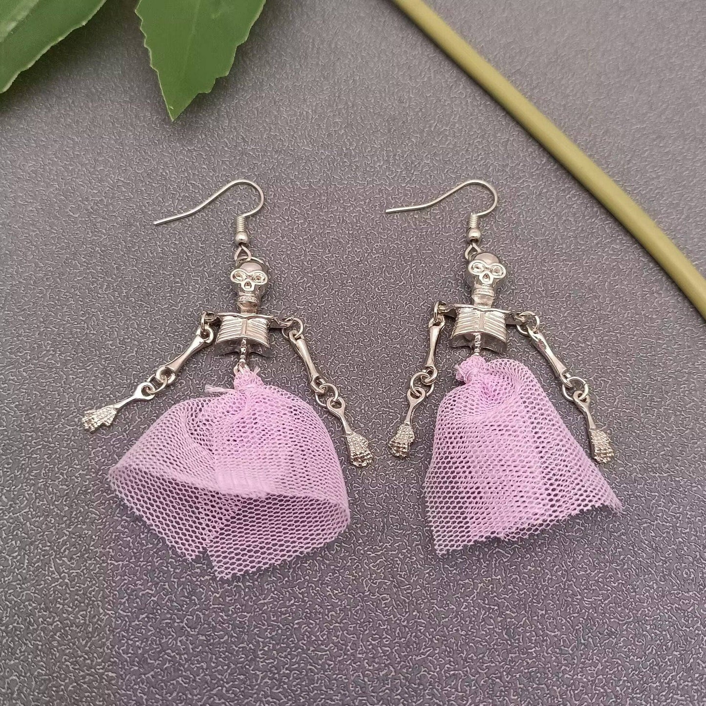 Skeleton Skirt Dangle Earrings