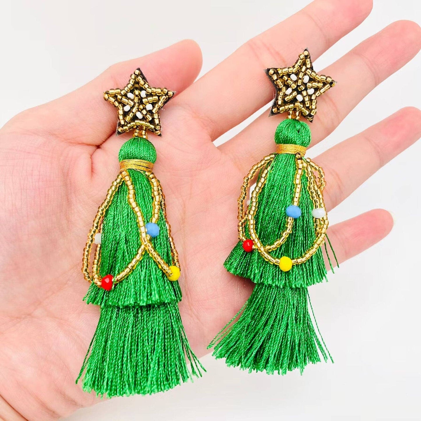 Holiday Tassel Tree Earrings