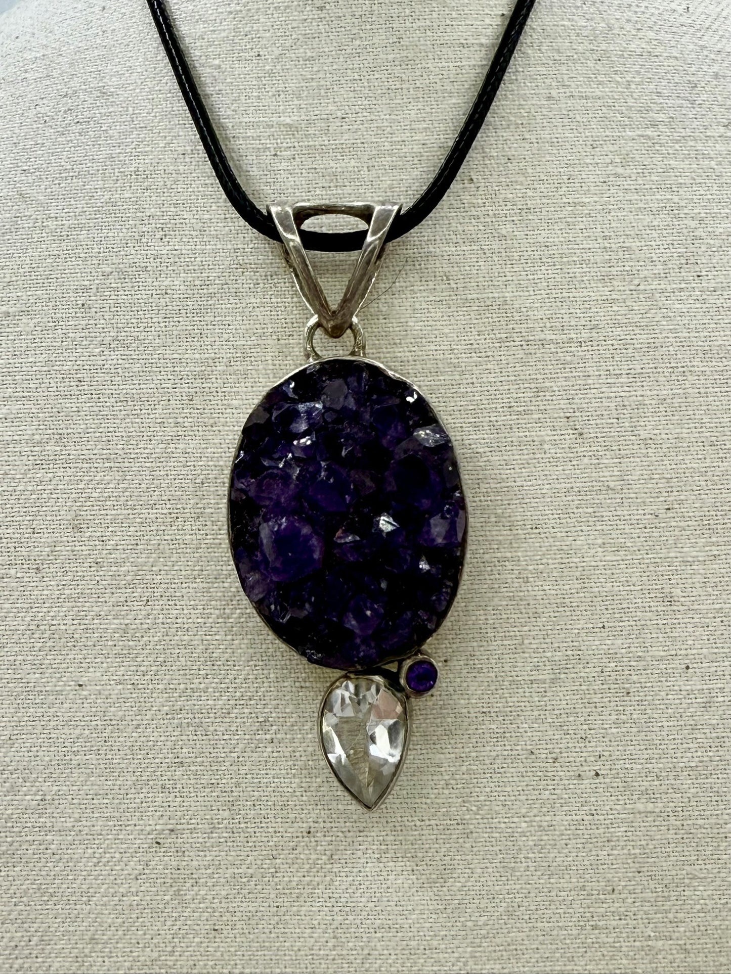 Amethyst and Herkimer Diamond Pendant